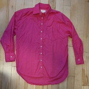Maeve By Anthropologie Women's Size Small Vibrant Pink Casual Button Down Shirt